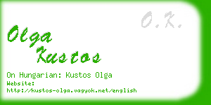 olga kustos business card